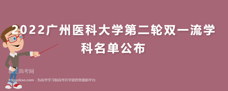 2022广州医科大学第二轮双一流学科名单公布