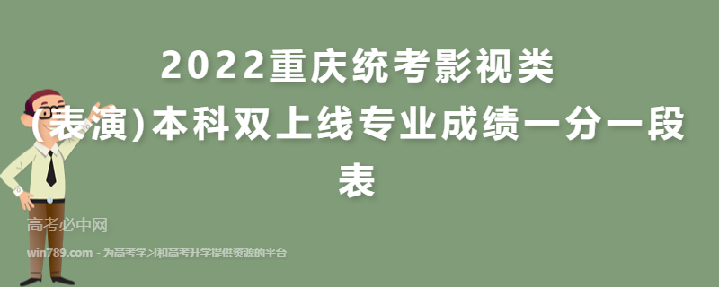 2022重庆统考影视类(表演)本科双上线专业成绩一分一段表