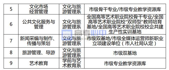 重庆文化艺术职业学院王牌(重点)专业名单＿专业排名