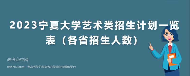 2023宁夏大学艺术类招生计划一览表（各省招生人数）